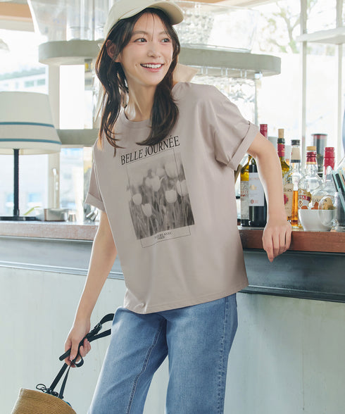 【おのののかさん着用・サマケア】グラフィックプリントTシャツ