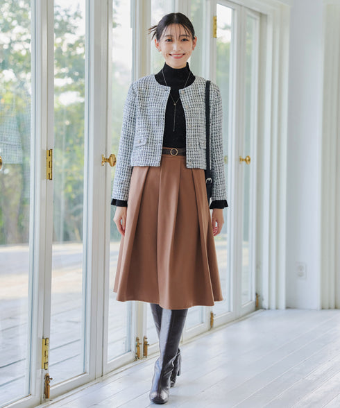 【クリアランスセール】スパンコールハイネックリブニットトップス