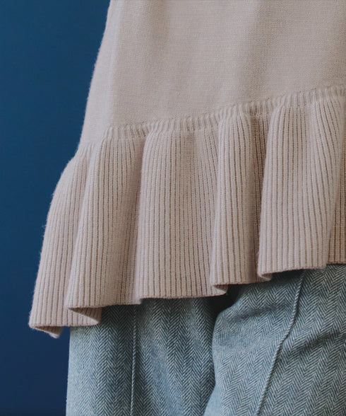 【クリアランスセール】ななめフリルニットプルオーバー