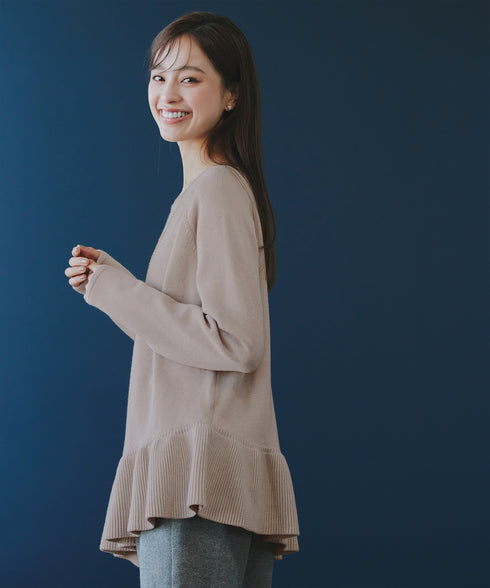 【クリアランスセール】ななめフリルニットプルオーバー