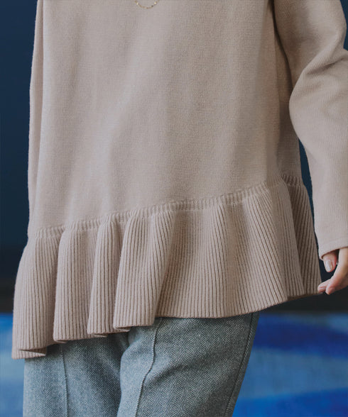 【クリアランスセール】ななめフリルニットプルオーバー