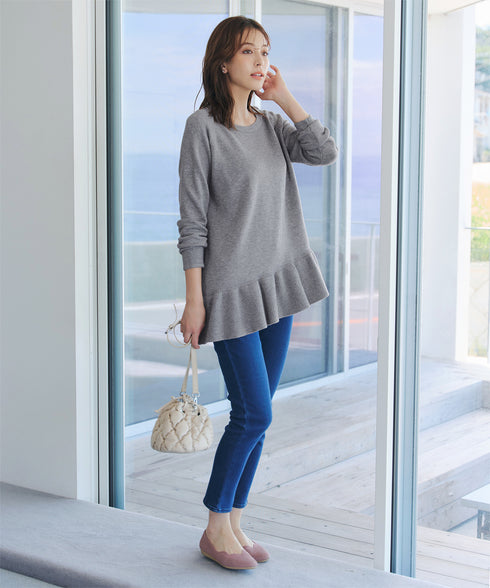 【クリアランスセール】ななめフリルニットプルオーバー