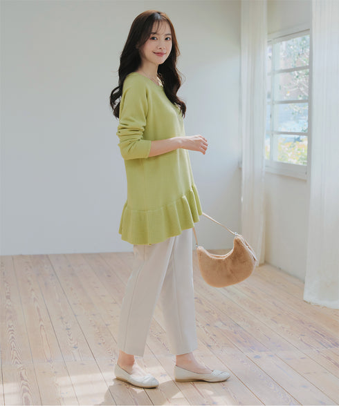 【クリアランスセール】ななめフリルニットプルオーバー