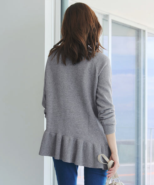 【クリアランスセール】ななめフリルニットプルオーバー