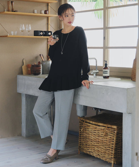 【クリアランスセール】ななめフリルニットプルオーバー