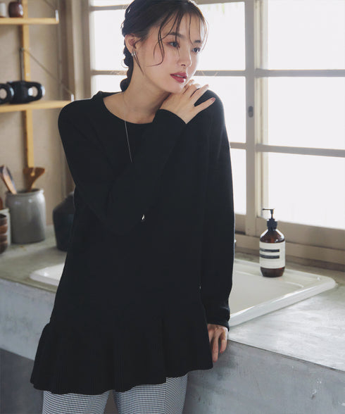 【クリアランスセール】ななめフリルニットプルオーバー