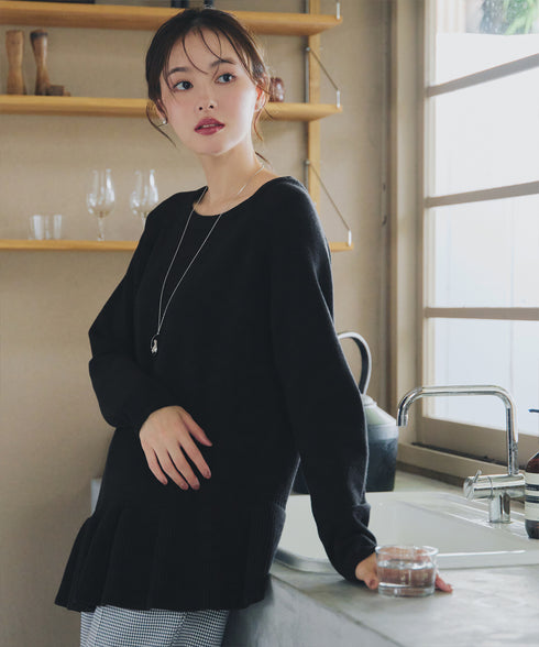 【クリアランスセール】ななめフリルニットプルオーバー