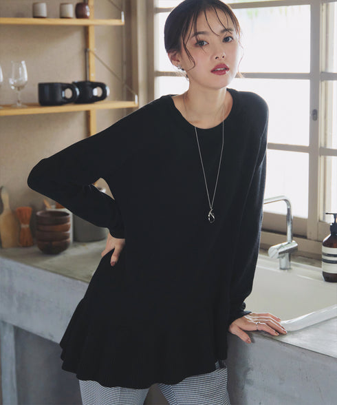 【クリアランスセール】ななめフリルニットプルオーバー