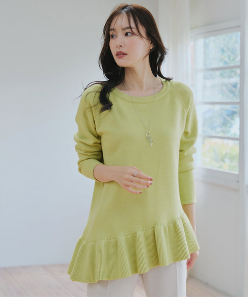 【クリアランスセール】ななめフリルニットプルオーバー