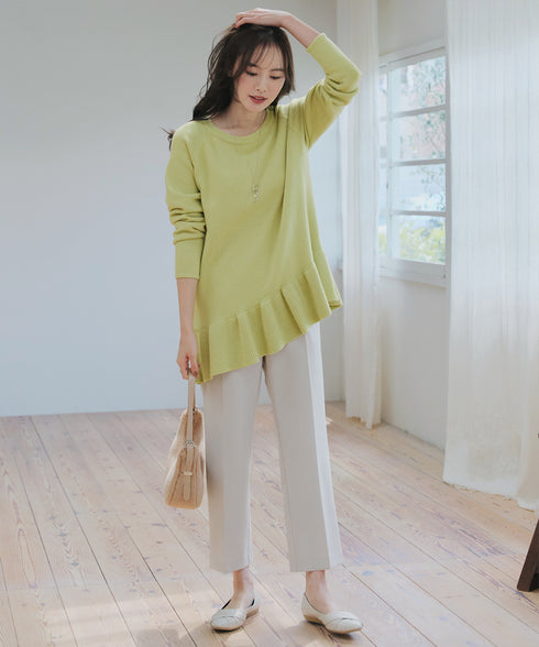 【クリアランスセール】ななめフリルニットプルオーバー