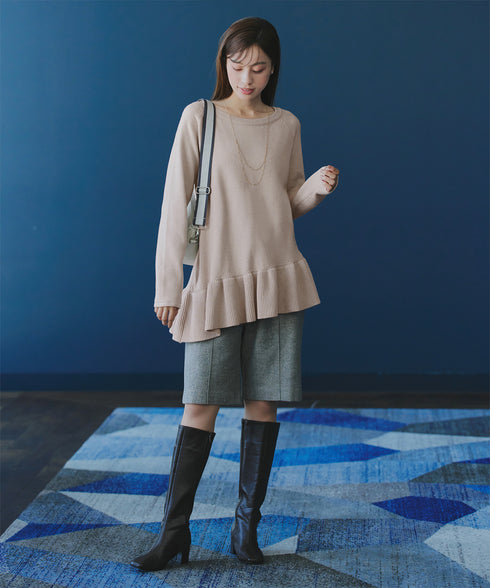 【クリアランスセール】ななめフリルニットプルオーバー