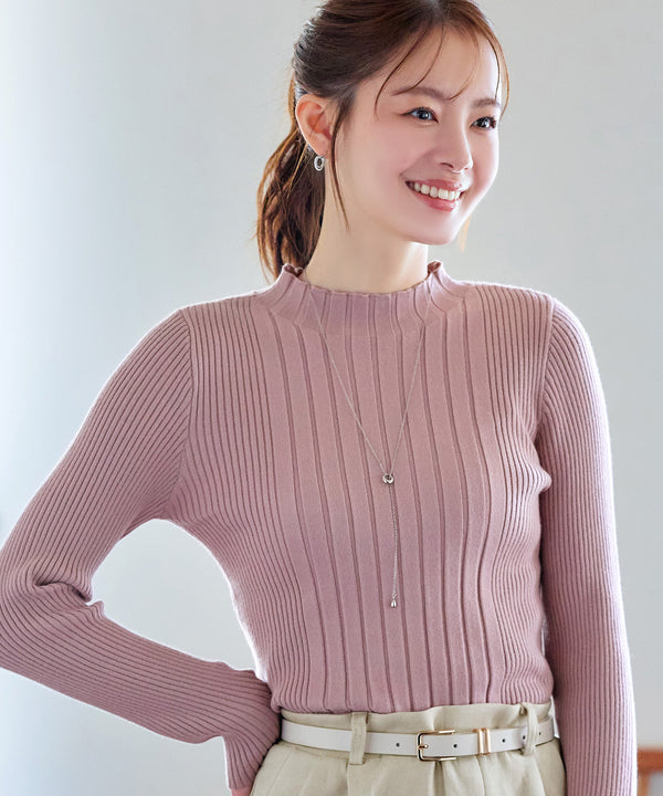 ランダムリブニットプルオーバー