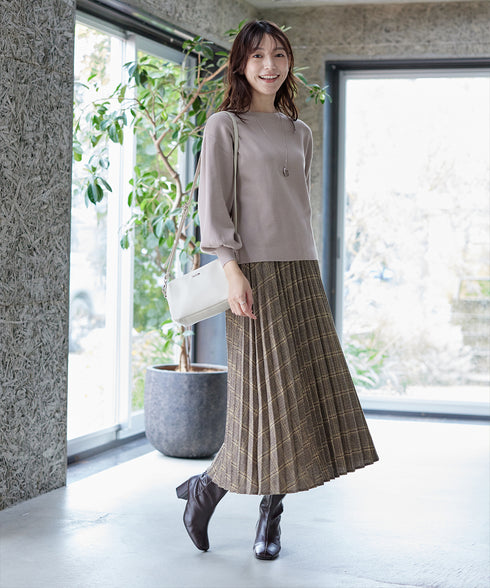 【安田美沙子さん着用】チェックプリーツスカート