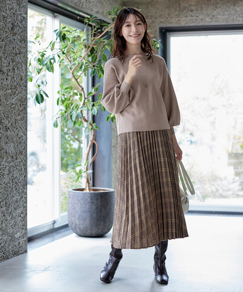 【安田美沙子さん着用】チェックプリーツスカート