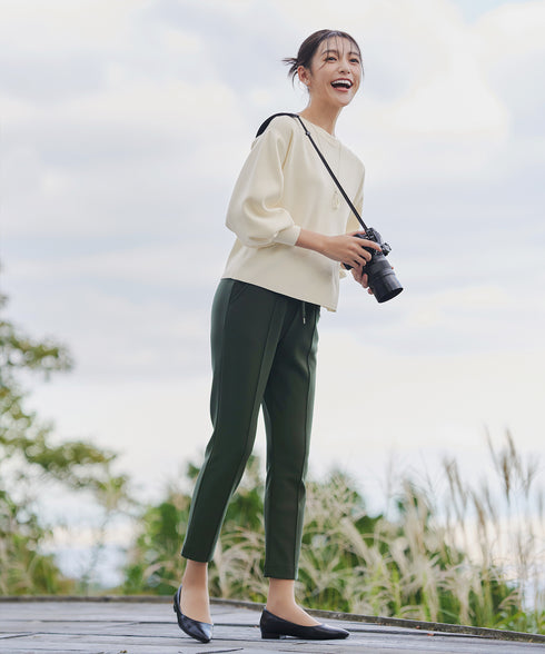 【安田美沙子さん着用】ボリュームパフスリーブニット