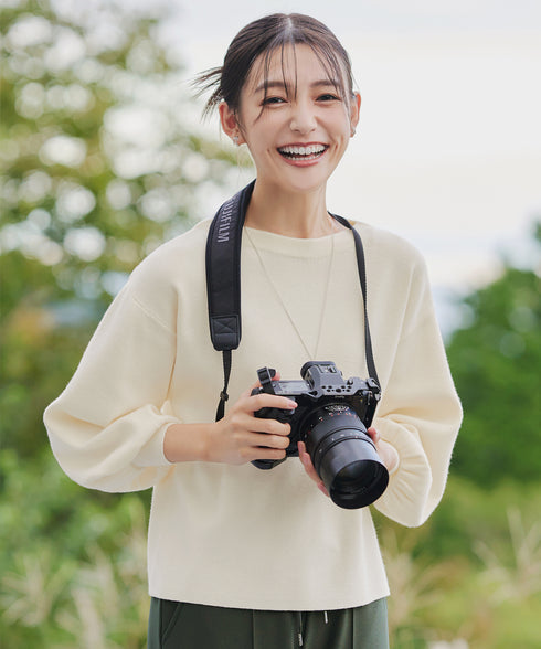 【安田美沙子さん着用】ボリュームパフスリーブニット