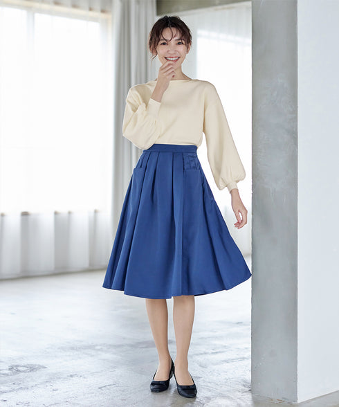 【安田美沙子さん着用】ボリュームパフスリーブニット