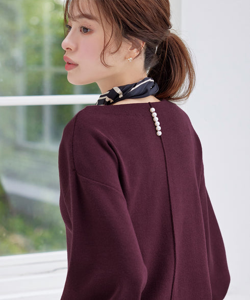 【安田美沙子さん着用】ボリュームパフスリーブニット