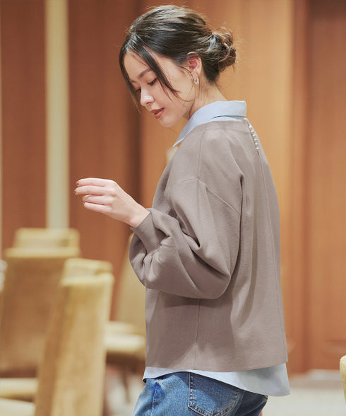 【安田美沙子さん着用】ボリュームパフスリーブニット