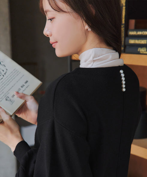 【安田美沙子さん着用】ボリュームパフスリーブニット