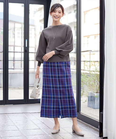 【安田美沙子さん着用】ボリュームパフスリーブニット