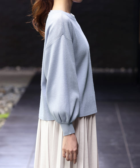 【安田美沙子さん着用】ボリュームパフスリーブニット