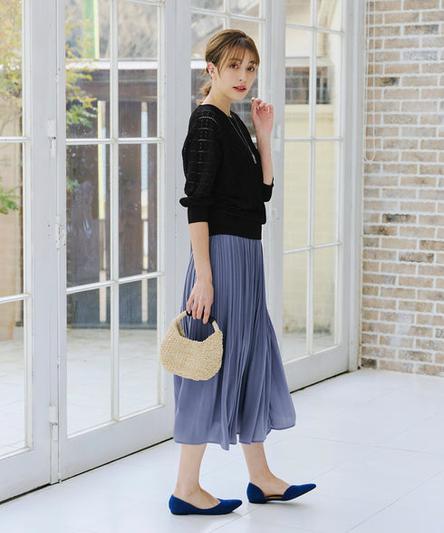 【安田美沙子さん着用】ヴィンテージサテンプリーツスカート