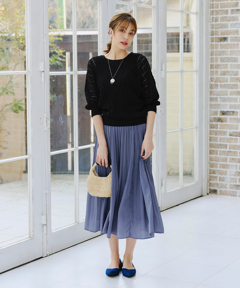 【安田美沙子さん着用】ヴィンテージサテンプリーツスカート