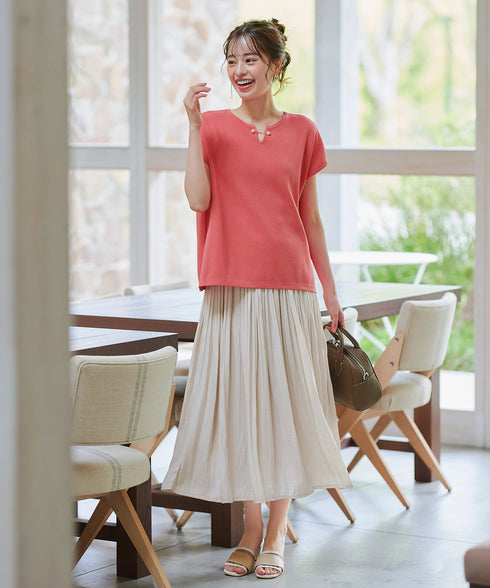 【安田美沙子さん着用】ヴィンテージサテンプリーツスカート