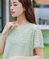 レースコンビフレンチスリーブニットチュニック