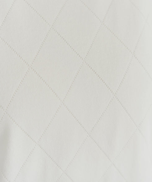 【アウトレット】ダイヤ柄編みサマーニットトップス