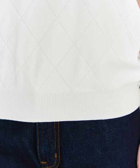 【アウトレット】ダイヤ柄編みサマーニットトップス