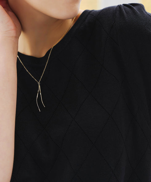 【アウトレット】ダイヤ柄編みサマーニットトップス