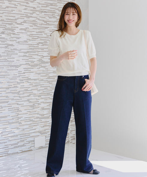 【アウトレット】ダイヤ柄編みサマーニットトップス