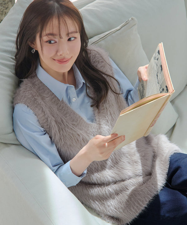 フェザーニットベスト