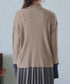 配色スリーブリブニットトップス