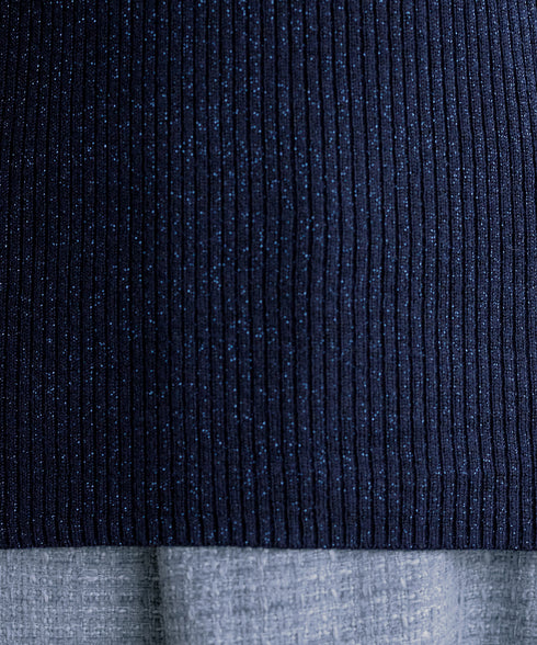 ウール混ラメタートルネックニット