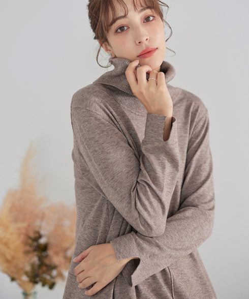 まろやかタートルニットチュニック