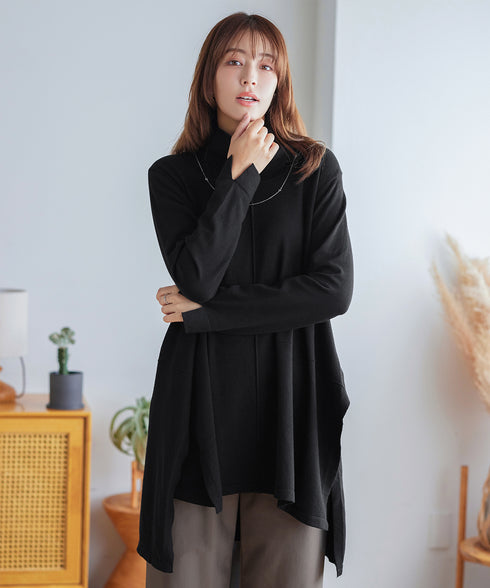 まろやかタートルニットチュニック