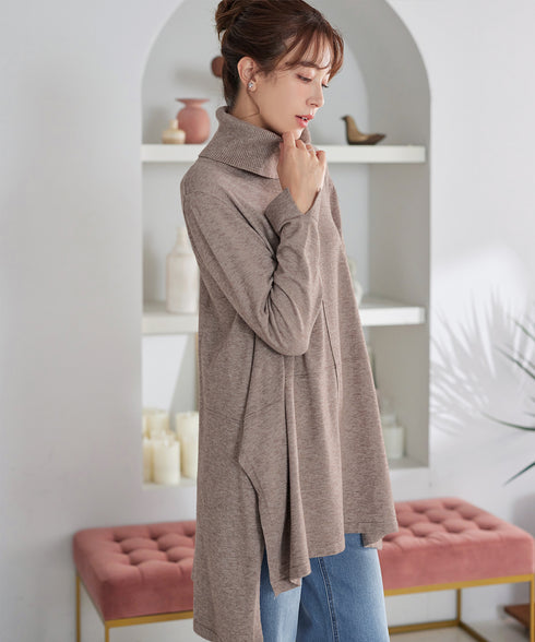 まろやかタートルニットチュニック