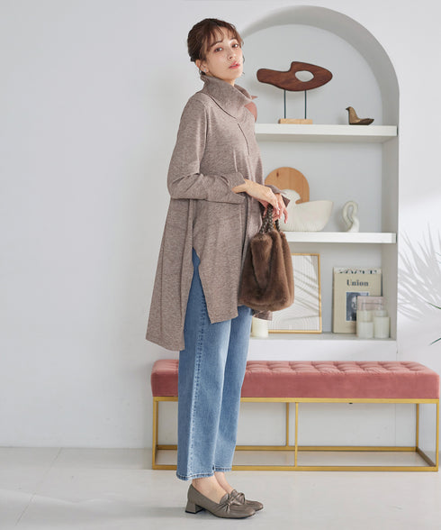 まろやかタートルニットチュニック