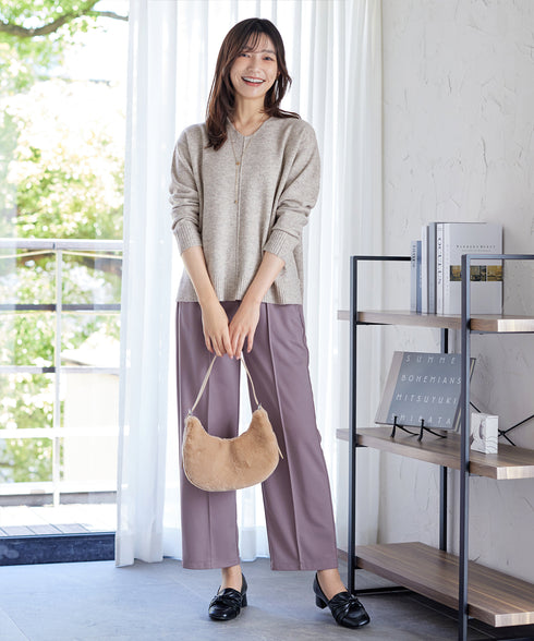 【安田美沙子さん着用】メランジVネックニットプルオーバー