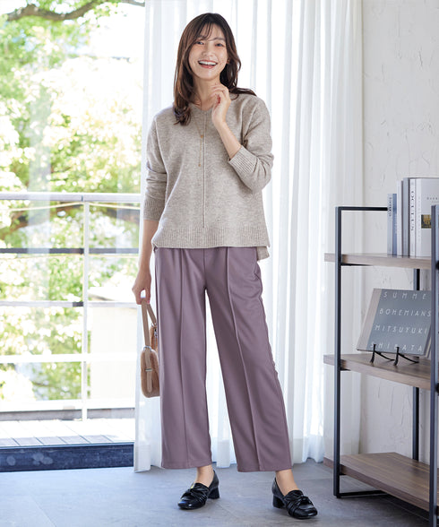 【安田美沙子さん着用】メランジVネックニットプルオーバー