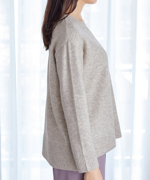 【安田美沙子さん着用】メランジVネックニットプルオーバー