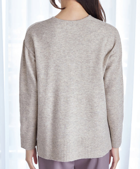 【安田美沙子さん着用】メランジVネックニットプルオーバー