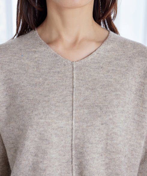 【安田美沙子さん着用】メランジVネックニットプルオーバー