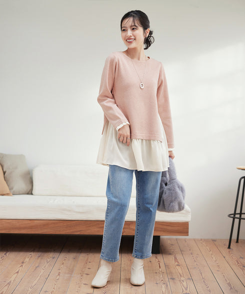 ヴィンテージサテンニットコンビチュニック