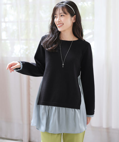 ヴィンテージサテンニットコンビチュニック