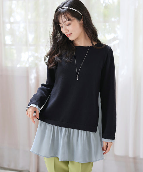 ヴィンテージサテンニットコンビチュニック