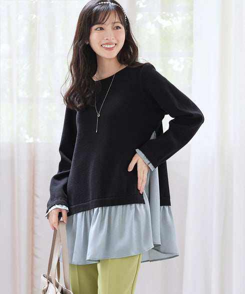 ヴィンテージサテンニットコンビチュニック